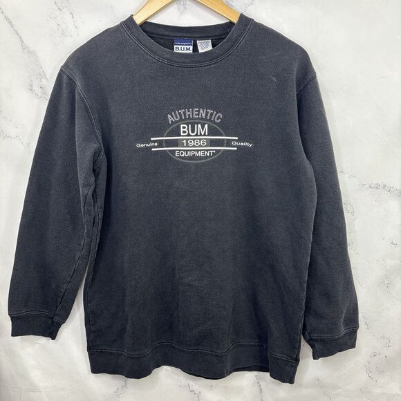 VTG B.U.M. Equipment Sweatshirt Youth XL BUM 90s Crew Neck Pullover Logo 1990s - Picture 2 of 16
